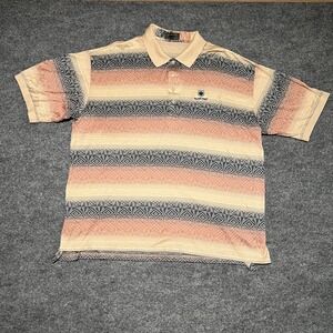 VTG Descente International Collection Men's Polo XXL All Over Print Abstract